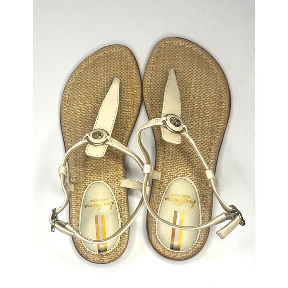 Sam Edelman Gigi Signet T-Strap Sandals Women Size 6.5 Ivory (off white) - Picture 2 of 6